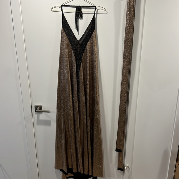 Gold AF Halter Dress | Onion | Size 12 - Picture 4 of 11